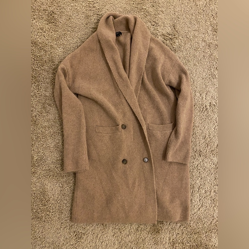 J. Crew Tan Cardigan Coat Size Medium